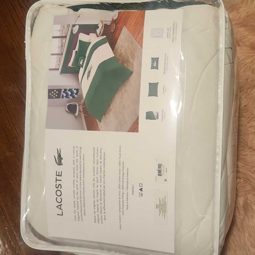 New Green & white lacoste king size comforter set